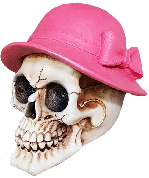 Medium Pink Hat Skull Ornament
