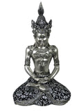 Silver & Black Sitting Lotus Buddha Ornament