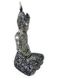 Silver & Black Sitting Lotus Buddha Ornament