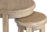 Warm Rustic Oak Effect Round Nest of 2 Tables