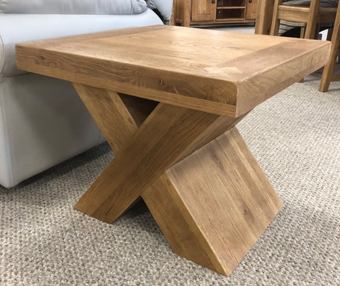 Maxi Oak X Shape Coffee Lamp Table