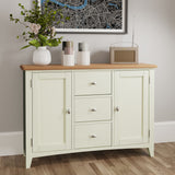 Fresh White with Oak Top Large Sideboard