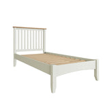 Fresh White with Oak Top Single Bed Frame