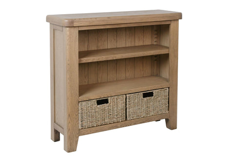 Warm Rustic Oak Effect Small Bookcase