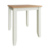 Fresh White with Oak Top Small Fixed Top Dining Table