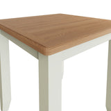 Fresh White with Oak Top Small Fixed Top Dining Table