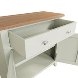 Fresh White with Oak Top Small Small Sideboard