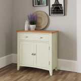 Fresh White with Oak Top Small Small Sideboard