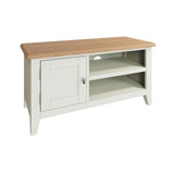 Fresh White with Oak Top Small TV Cabinet