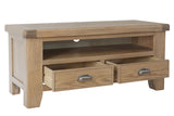Warm Rustic Oak Effect Small TV Stand