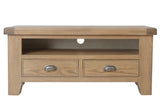 Warm Rustic Oak Effect Small TV Stand