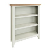 Fresh White with Oak Top Small Small Wide Bookcase