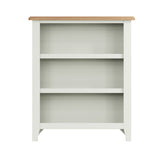 Fresh White with Oak Top Small Small Wide Bookcase