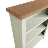 Fresh White with Oak Top Small Small Wide Bookcase