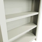Fresh White with Oak Top Small Small Wide Bookcase