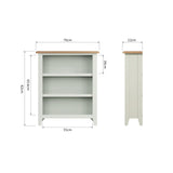 Fresh White with Oak Top Small Small Wide Bookcase
