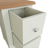 Fresh White with Oak Tops Small Bedside Cabinet