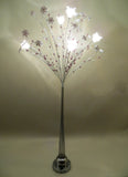 Standard Orchid Silver Floor Standing Standard Lamp White Flowers with Grey Beads