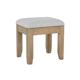 Warm Rustic Oak Effect Dressing Table Storage Stool