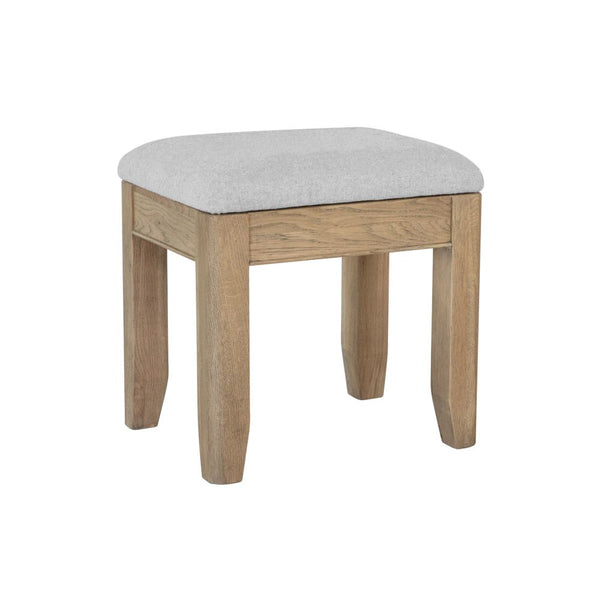 Warm Rustic Oak Effect Dressing Table Storage Stool