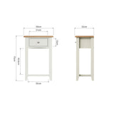 Fresh White with Oak Top Telephone Table
