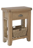 Warm Rustic Oak Effect Telephone Stand