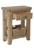 Warm Rustic Oak Effect Telephone Stand