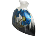 Blue & White Colourama Hand Painted Wide Flask Vase