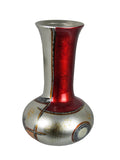 Radiant Silver & Red Colourama Decanter Vase