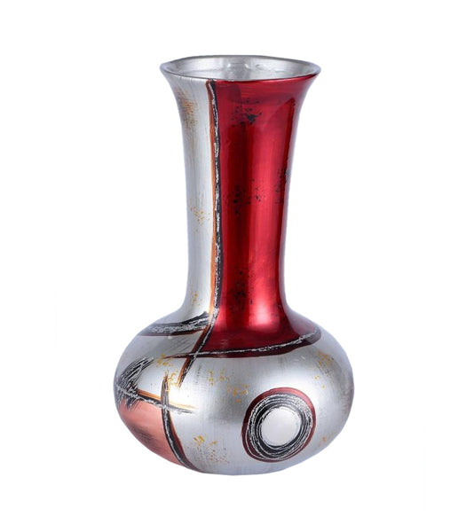 Radiant Silver & Red Colourama Decanter Vase