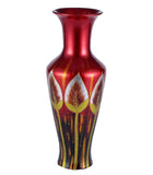 Crimson Red Floral Colourama Potted Long Neck Vase