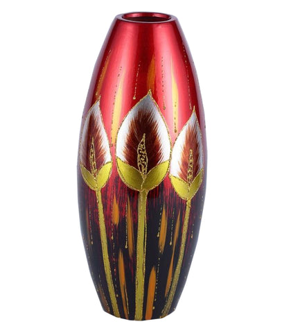 Crimson Red Floral Colourama Tall Vase