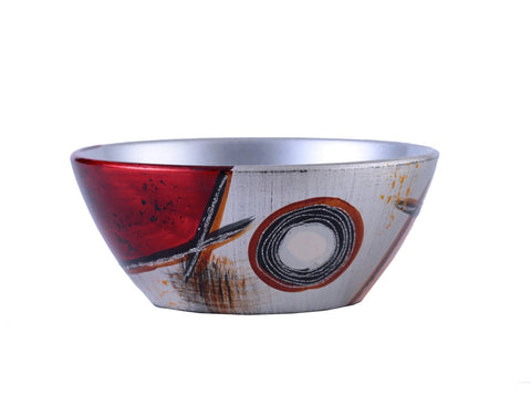 Colourama Hand Painted Silver Fruit Bowl