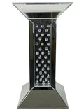 Mirrored Glass Floating Crystal Diamante Jewel Gem Pillar Plinth Pedestal