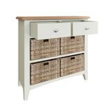 Fresh White with Oak Tops 2 Drawer & 4 Basket Sideboard