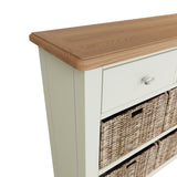 Fresh White with Oak Tops 2 Drawer & 4 Basket Sideboard