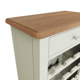 Fresh White with Oak Wine Rack Cabinet
