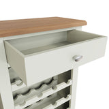 Fresh White with Oak Wine Rack Cabinet
