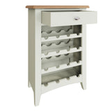 Fresh White with Oak Wine Rack Cabinet