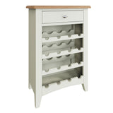Fresh White with Oak Wine Rack Cabinet