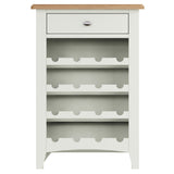 Fresh White with Oak Wine Rack Cabinet