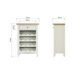 Fresh White with Oak Wine Rack Cabinet