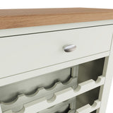 Fresh White with Oak Wine Rack Cabinet