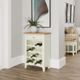 Fresh White with Oak Wine Rack Cabinet