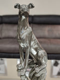 Pewter Styled Large Sitting Dog Ornament