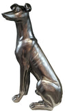 Pewter Styled Large Sitting Dog Ornament