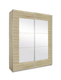 Pelligrino Mirrored Door Sliding Wardrobe - White, Oak or Grey