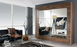 Pelligrino Mirrored Door Sliding Wardrobe - White, Oak or Grey