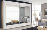 Pelligrino Mirrored Door Sliding Wardrobe - White, Oak or Grey