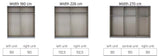 Pelligrino Mirrored Door Sliding Wardrobe - White, Oak or Grey